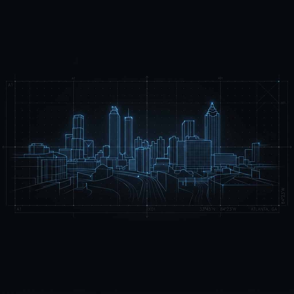 Atlanta Skyline Wireframe